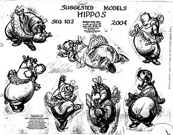 Preston Blair Dancing Hippo Models